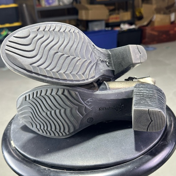 Dromedaris Promod Metallic Black Ankle Boots with Buckle Detail Size 8.5 (39) - Picture 8 of 9